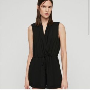 All Saints Black Cassie Sleeveless Romper XS